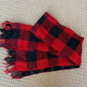 Plaid Red and Black Scarf